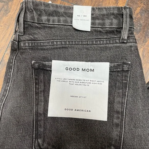 NWT Good American Good Mom Jeans in Black - Picture 7 of 7